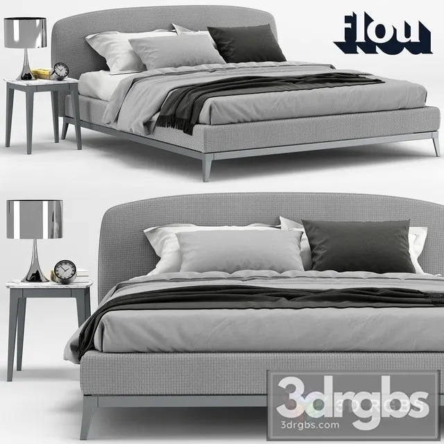 Flou Olivier Bed 3D Model Free