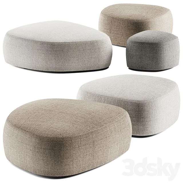 Flou PIERRE Garden Poufs 3D Model