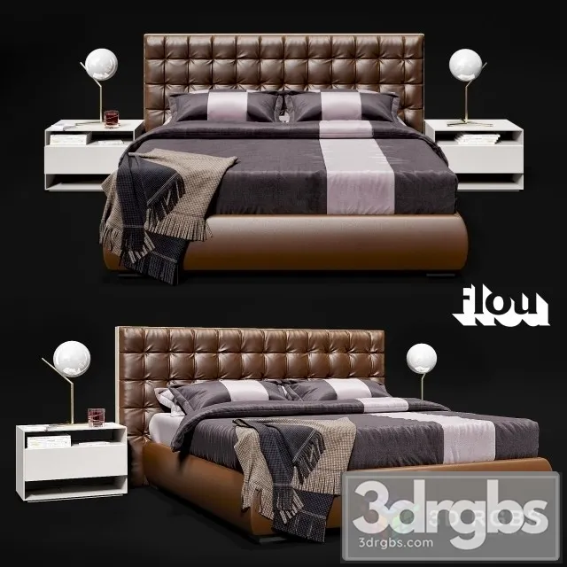 Flou Sanya Bed 3D Model Free