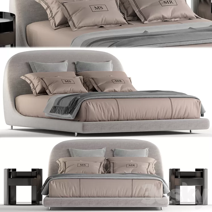 Flou taormina bed 3D Model Free