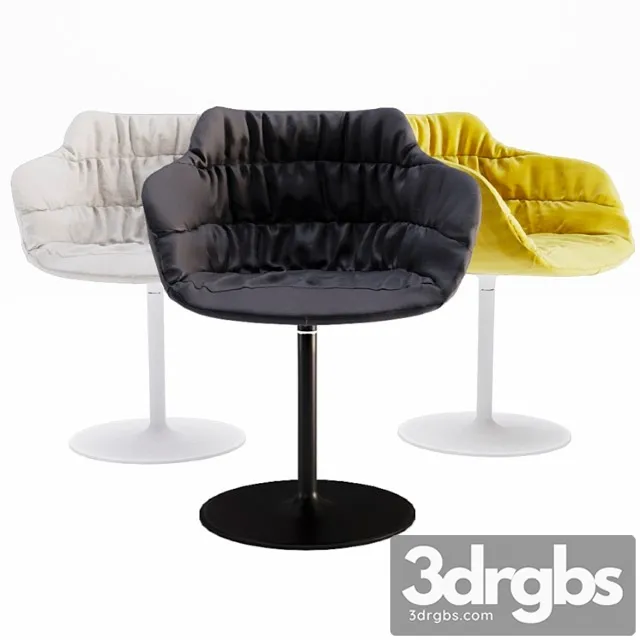 Flow armchair with central leg upholstered 2 3D Model Free