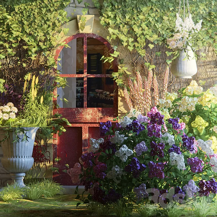 Flower house near the house 3D Model