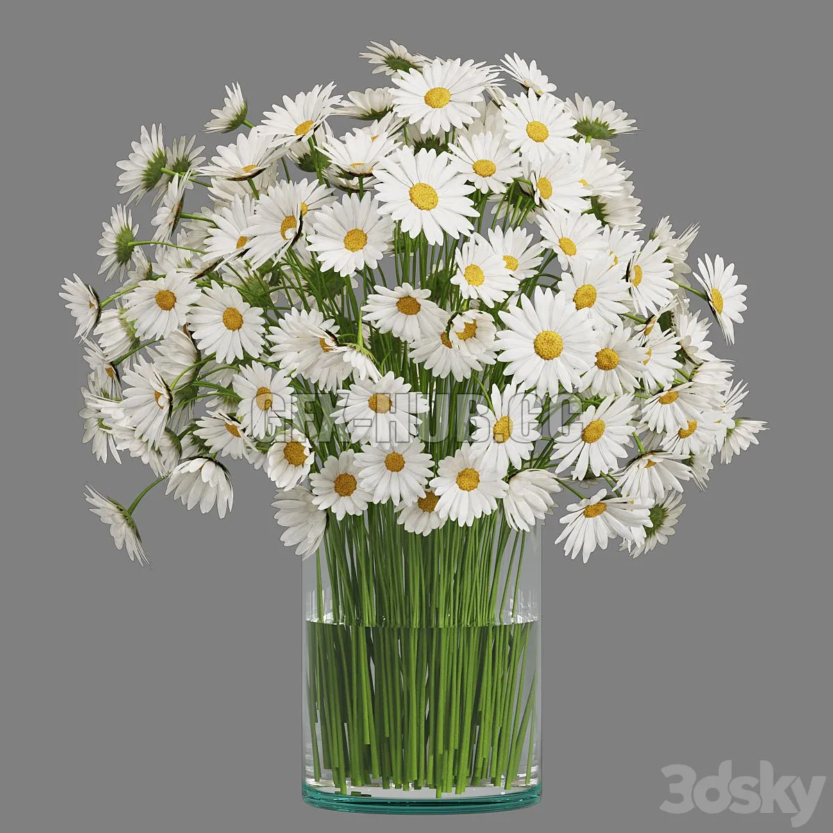 Flower in Glass Vase 05 3D Model