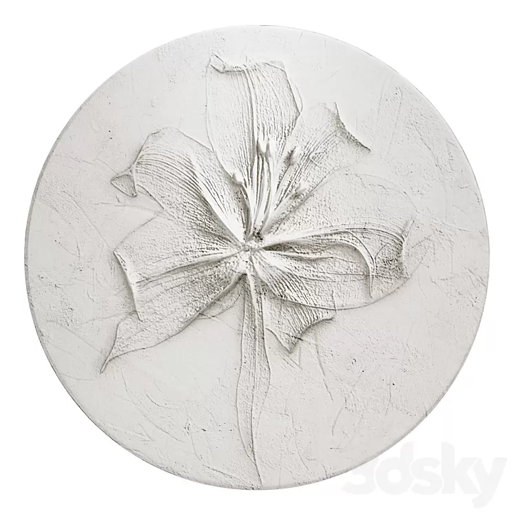 Flower plaster panel 142 3D Model