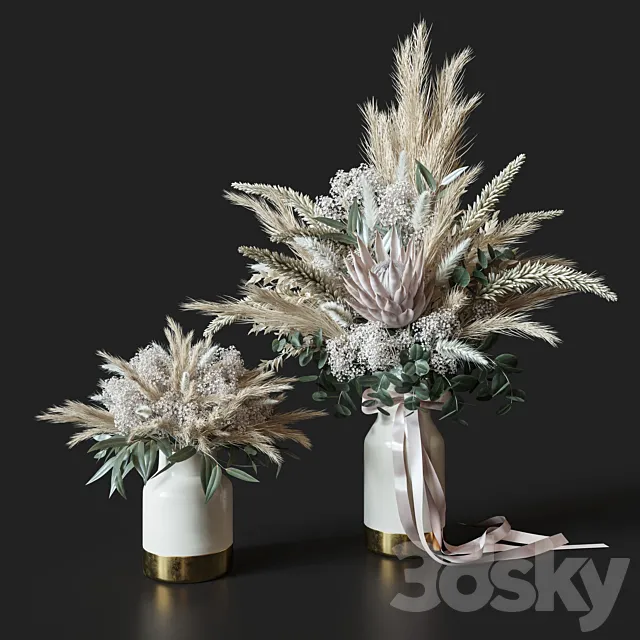 Flower Set 006 Dried flowers. 3DModel