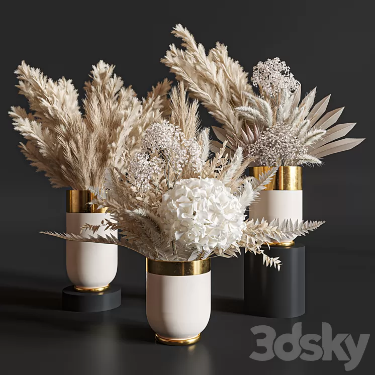 Flower Set 010 Pampas. 3D Model