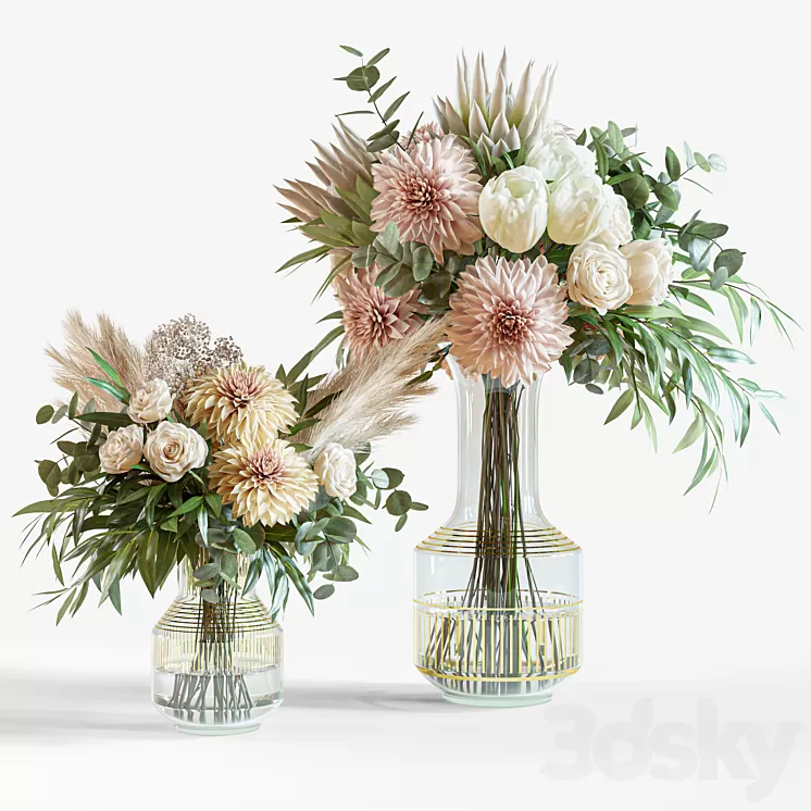 Flower Set 014 Dahlia 3D Model Free