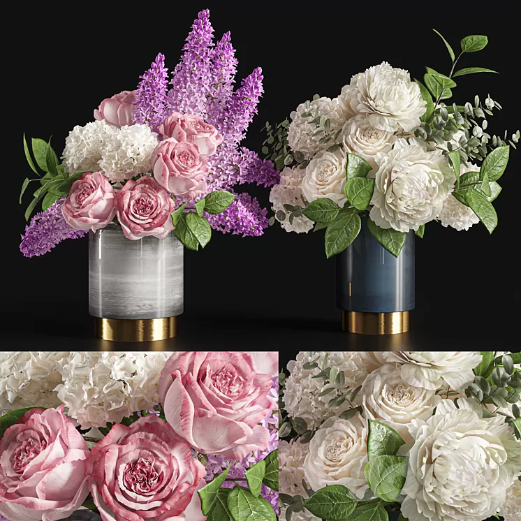 Flower Set 017 3D Model
