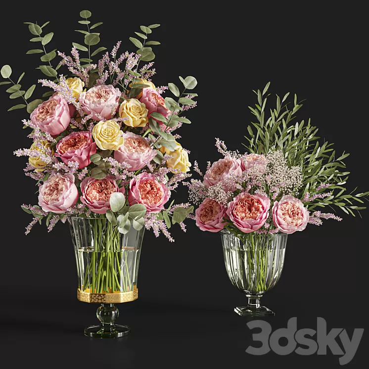 Flower Set 018 Rose Caspian 3D Model Free