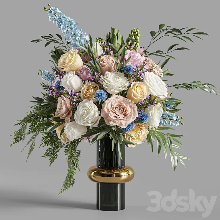Flower Set 026 Big bouquet 01 3D Model Free