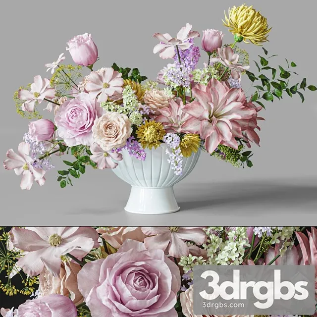 Flower Set 032 Centerpiece 3D Model Free