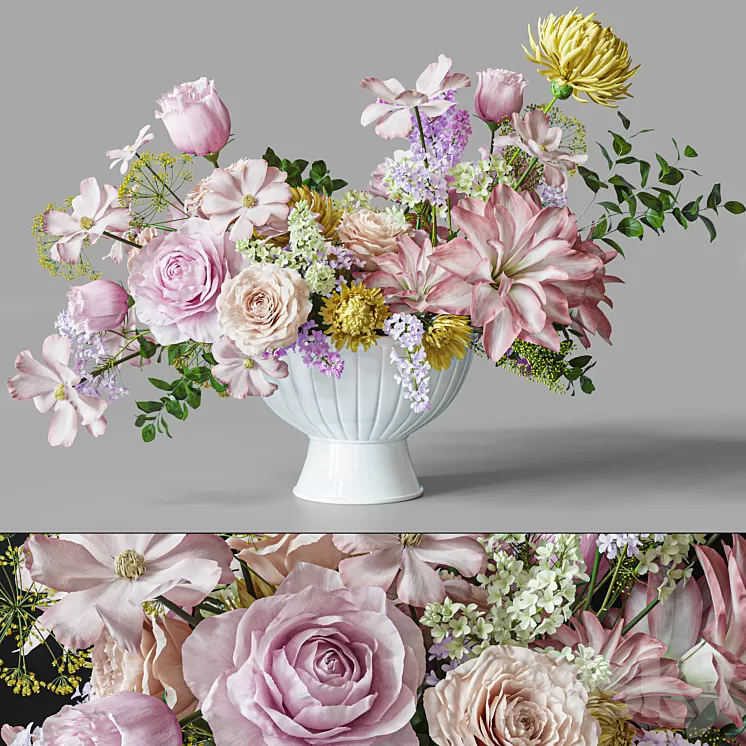 Flower Set 032 Centerpiece 3D Model