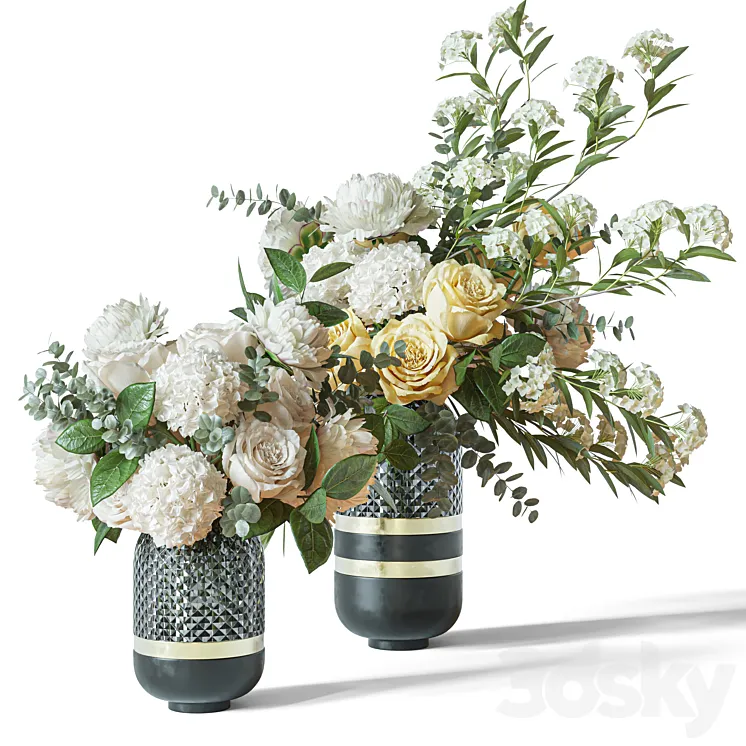 Flower Set 040 3D Model Free