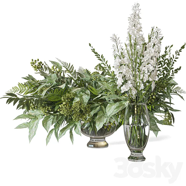 Flower Set 064 Green bouquet 3D Model