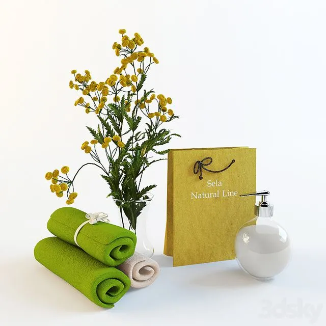 Flower set accessories paper organics 3D Model