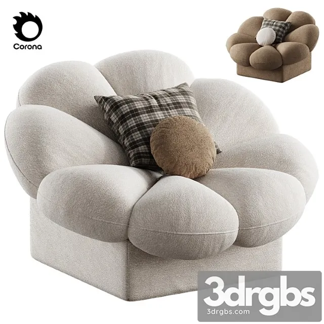Flower Shape Armchair 3D Model Free