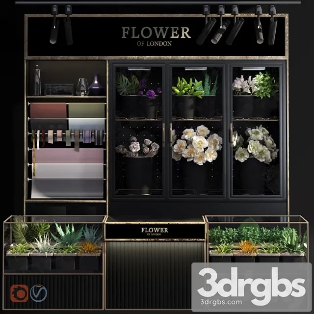 Flower Shop Refrigerated Display 3D Model Free