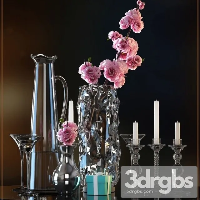 Flower Vase Set 3 3D Model Free