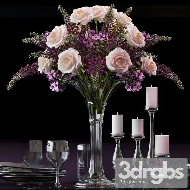 Flower Vase Set 3D Model Free
