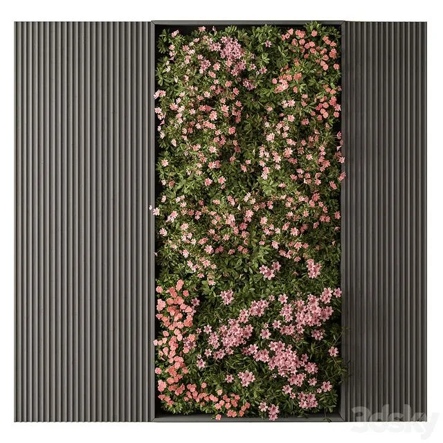 Flower Vertical Garden - Wall Decor 62 3D Model