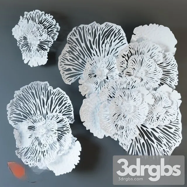 Flower Wall Art 3D Model Free