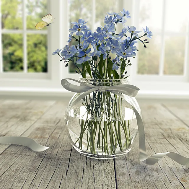 Flowers and butterfly 3DModel