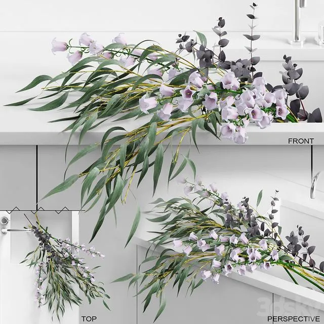Flowers in sink 3D Model