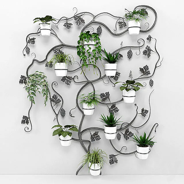 flowers on forged decor. 3DModel