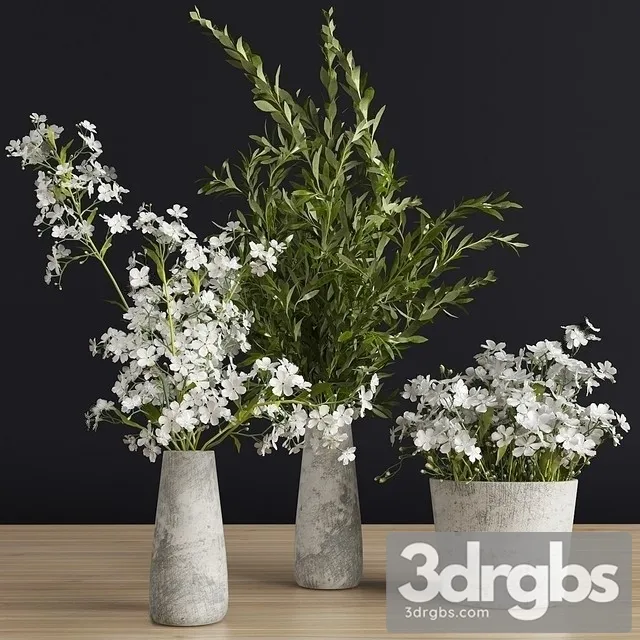 Flowers Vase Set 3 3D Model Free