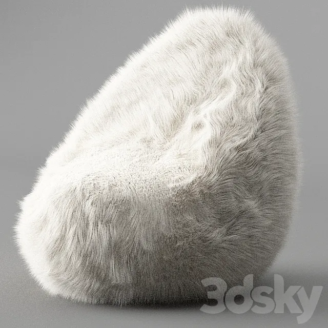 Fluffy bean bag chair 3D Model