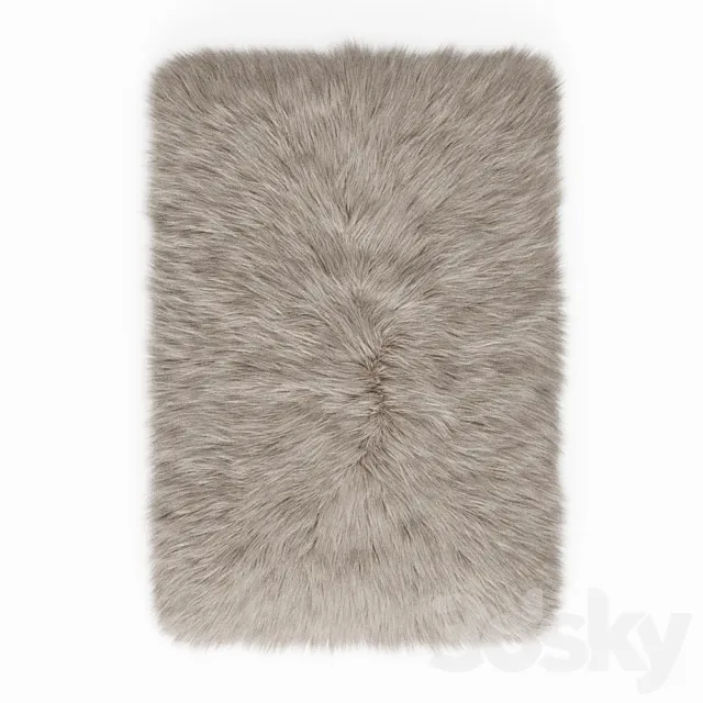 Fluffy rug with long fur 3D Model