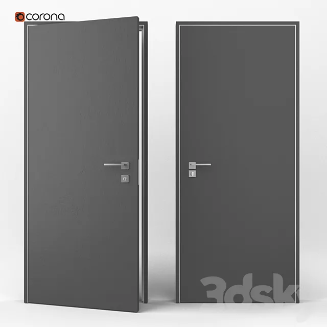 Flush-mounted interior door 3DModel