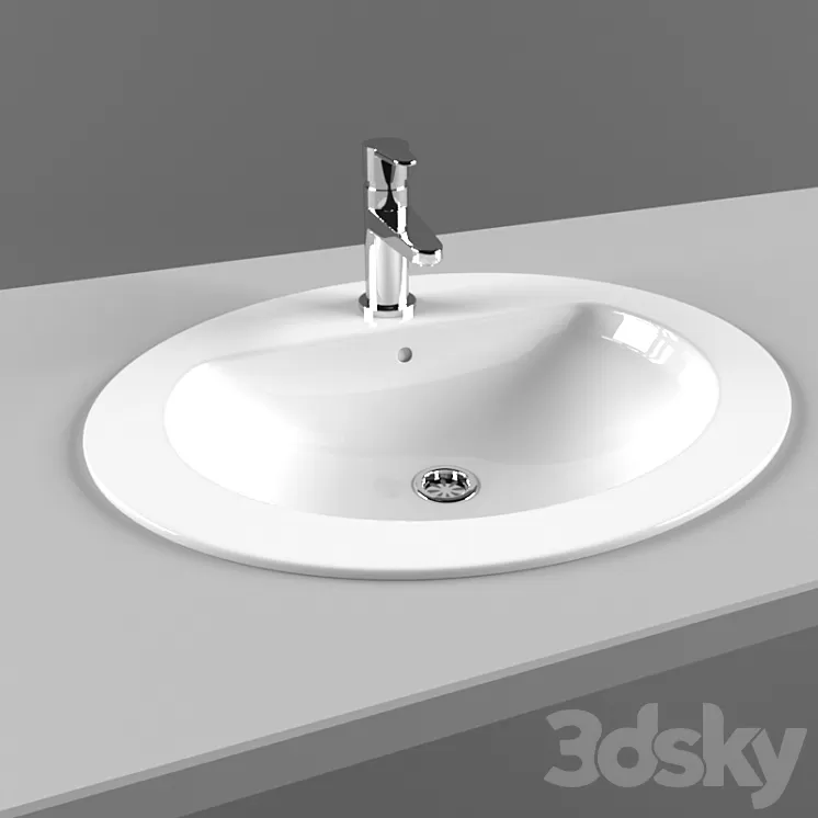 Flush sink with mixer