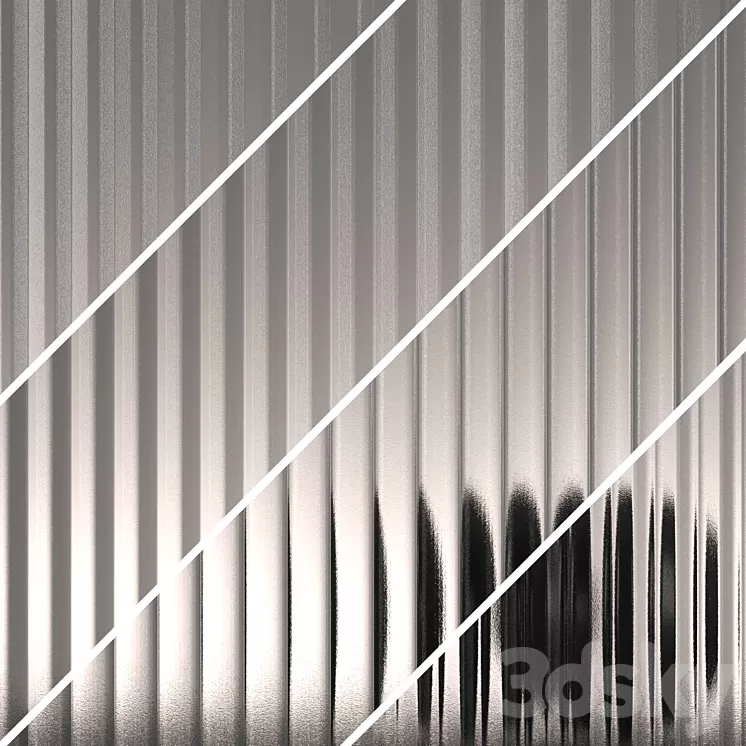Fluted glass Set 03 3D Model Free