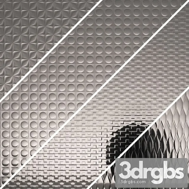 Fluted Glass Set 14 3D Model Free