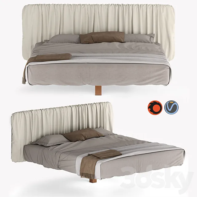 Fluttua Replis Bed from Lago 3D Model