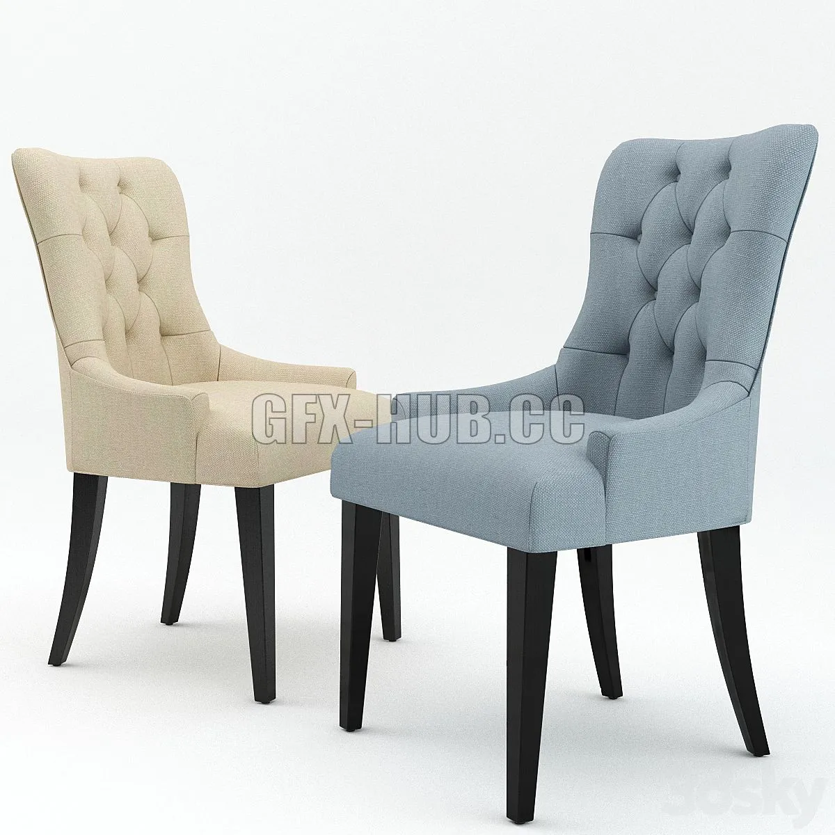 Flynn Scoopback Dining Chair 3D Model