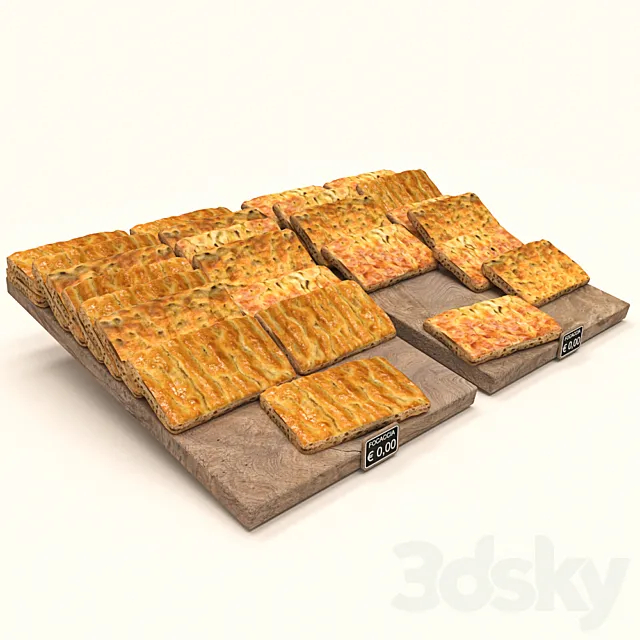 Focaccia - flat bread 3D Model