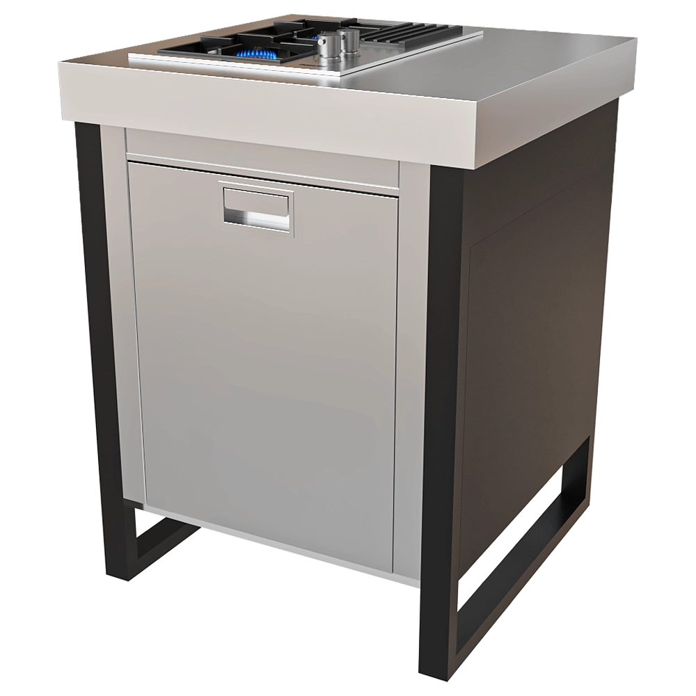 Fogher - Fridge module with burner gas SX 3D Model