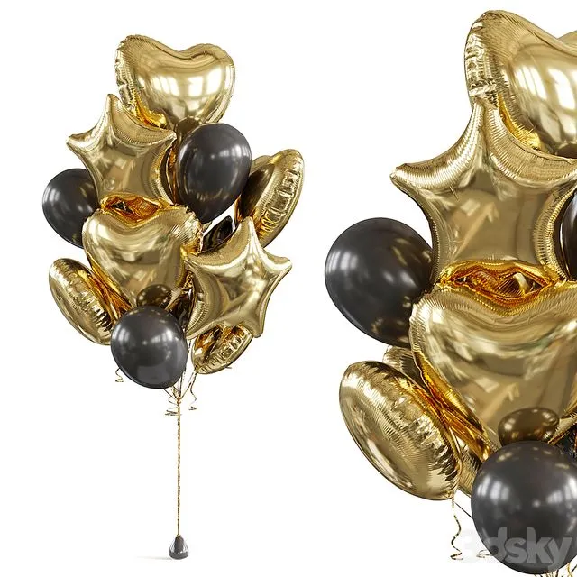 Foil balloons 3D Model