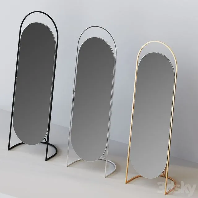 Folded Ellipse Standing Mirror 3D Model