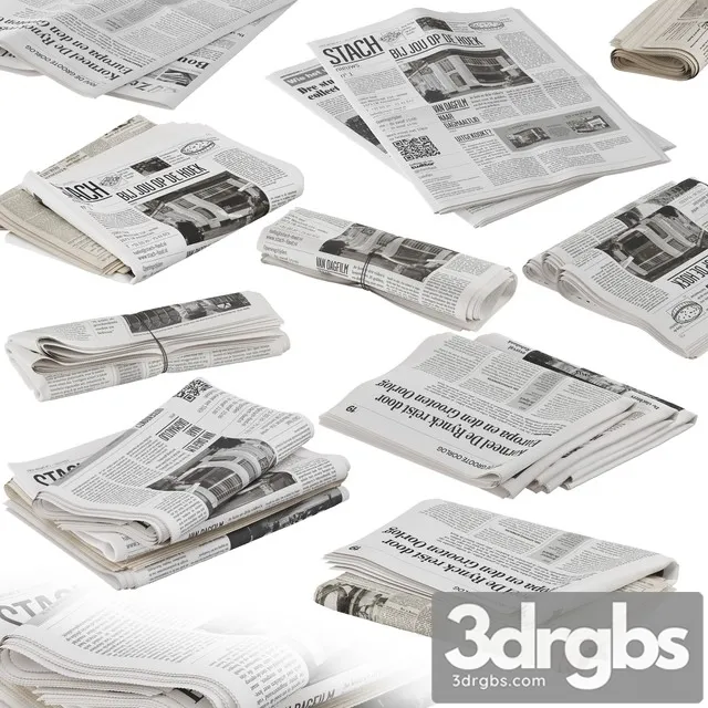 Folded Newspapers Stack Collection Free Download