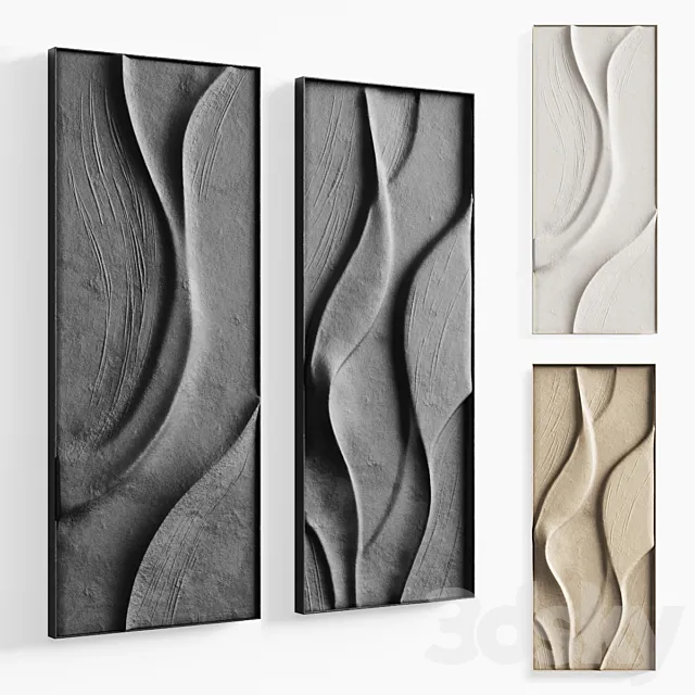 Folded wall art set 02 in three colors Free Download