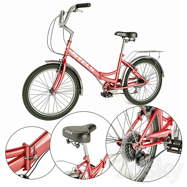 Folding bike STELS Pilot 750 3D Model