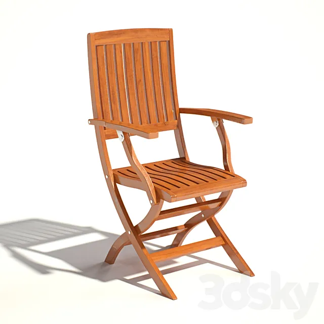 Folding chair Como Teak folding dinning arm chair 3DModel
