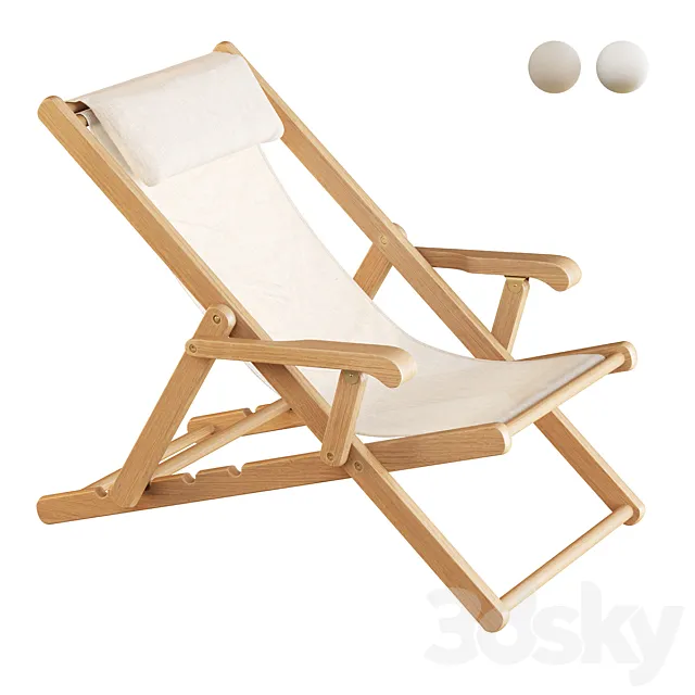 Folding deck chair CHELSEA by Unopiù 3D Model