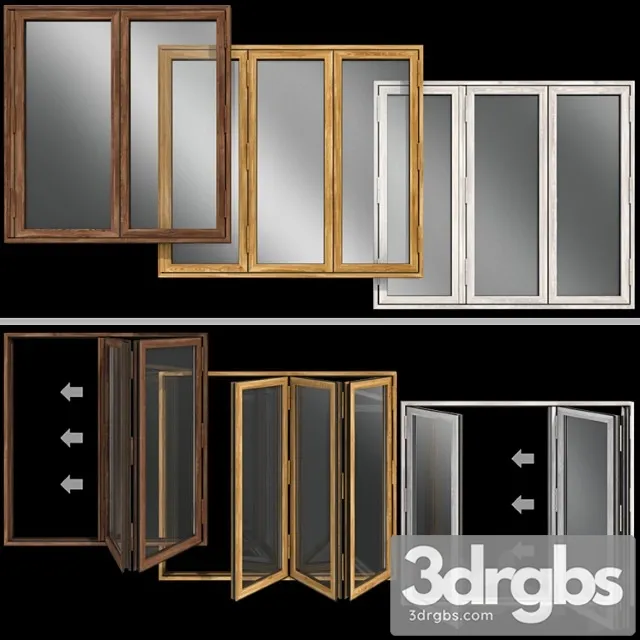 Folding Doors Stained Glass 3D Model Free