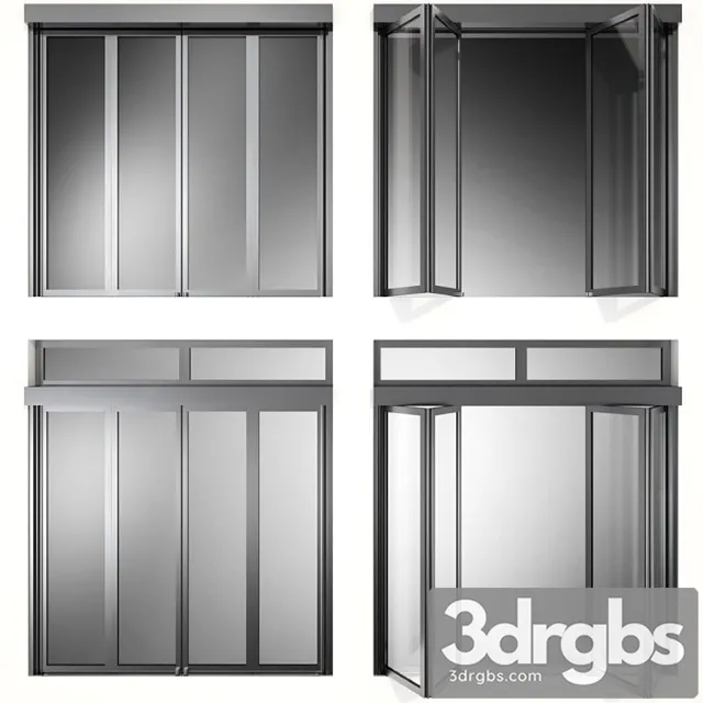Folding Metal Automatic Doors 3D Model Free