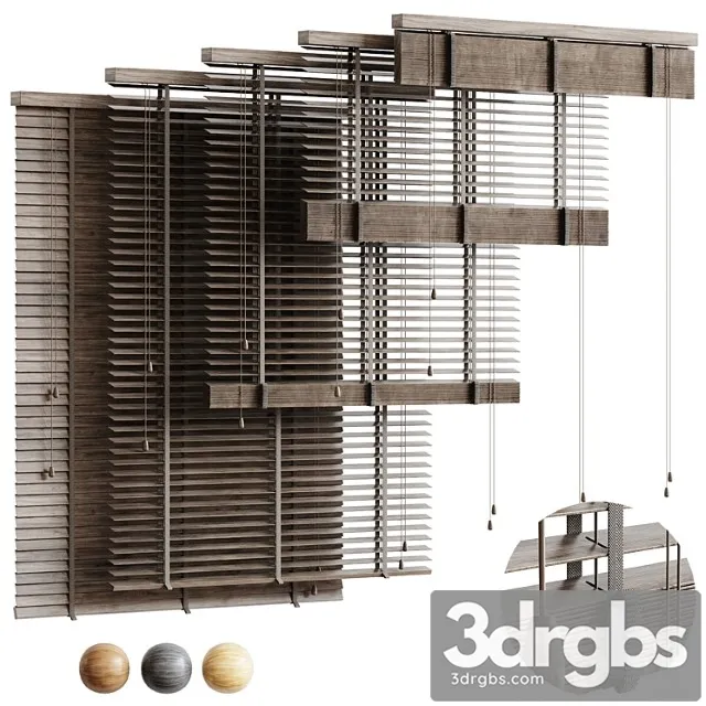 Folding Wooden Blinds 3D Model Free