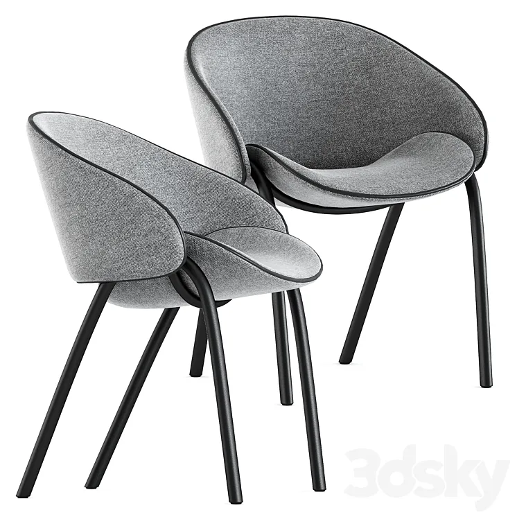 Folium dining chairs by Wendelbo 3D Model Free